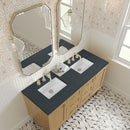 James Martin Laurent 60" Dual Mount Double Bathroom Vanity, Light Natural Oak