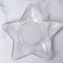 Coastal blue glass seashell dish plate saucer dining room snack set by Decorbites