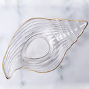 Coastal blue glass seashell dish plate saucer dining room snack set by Decorbites