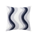 Coastal chic greek architecture cushion cover living room blue & white by Decorbites
