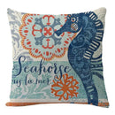 Coastal cushion cover set of 9 teal and blue living room decor by Decorbites