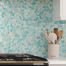 Aqua 12x12 Matte Hexagon Glass Mosaic Tile (10 pack, 9.6 sq ft/case) - Sample