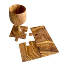 Olive Wood Coaster Puzzle 4-Pcs Set. by Choixe