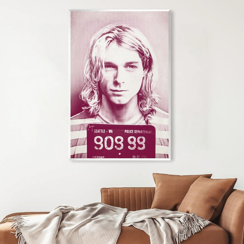 Cobain Mugshot Magenta Canvas