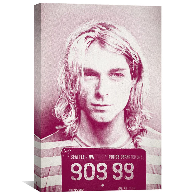 Cobain Mugshot Magenta Canvas