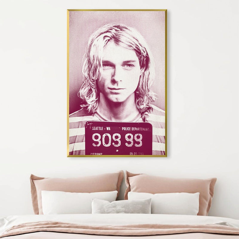 Cobain Mugshot Magenta Canvas