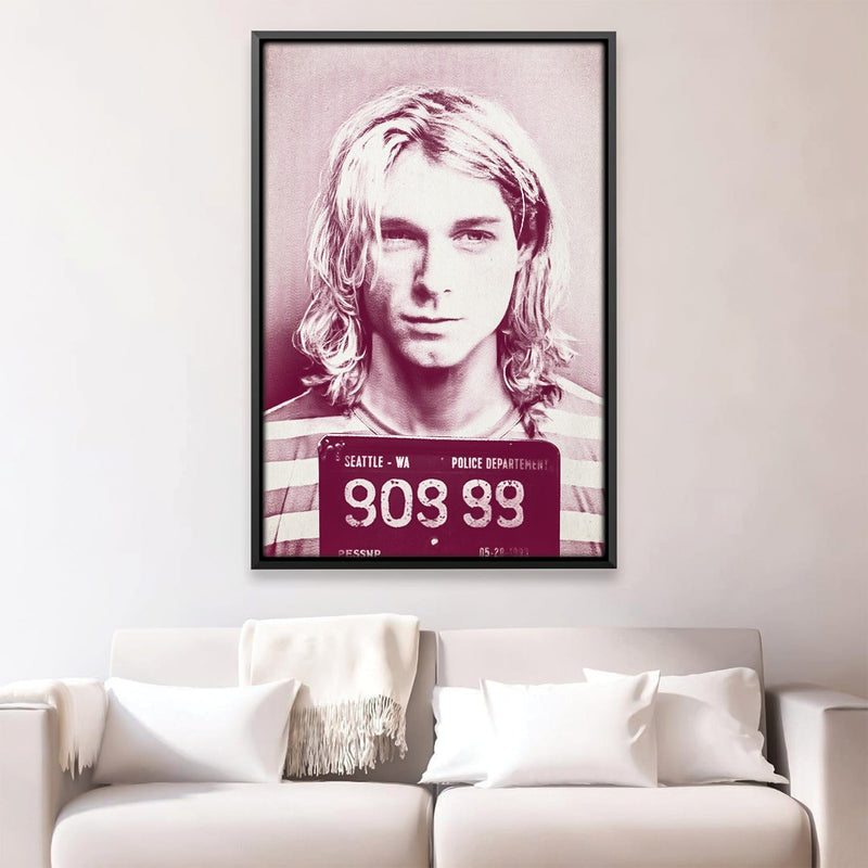 Cobain Mugshot Magenta Canvas