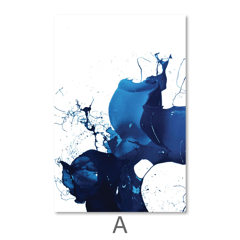 Cobalt Splash Canvas