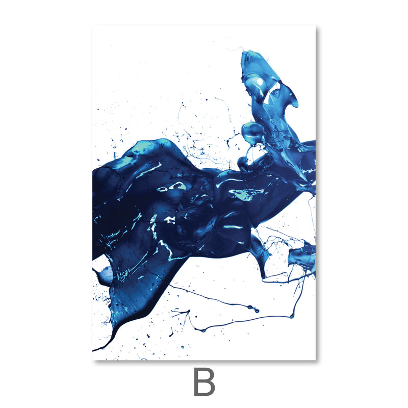 Cobalt Splash Canvas