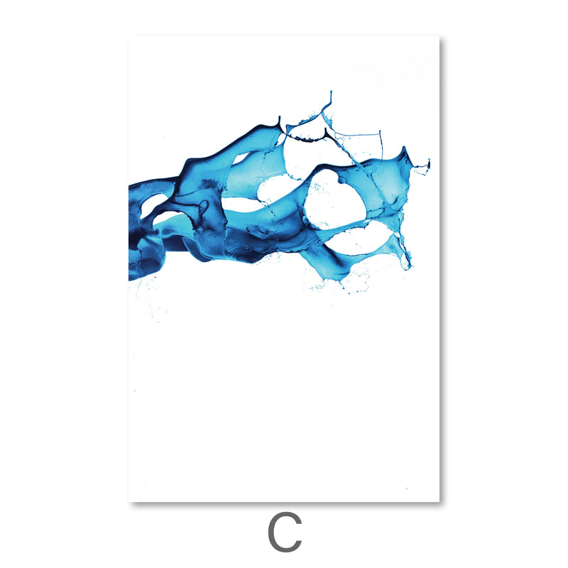 Cobalt Splash Canvas