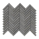 Cobblestone Dark Herringbone 5/8x3 Porcelain Mosaics 10 7/16x12 13/16