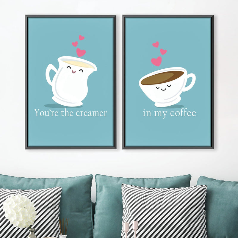 Coffee and Cream Love Canvas