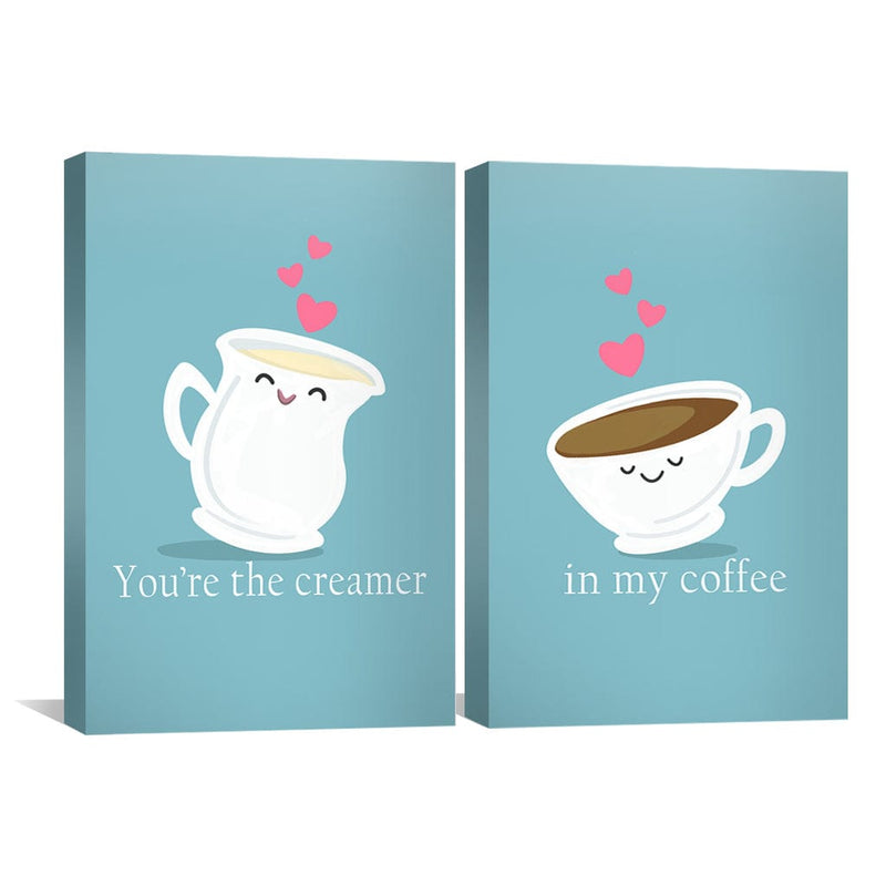 Coffee and Cream Love Canvas