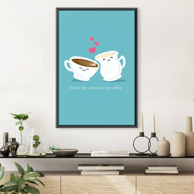 Coffee and Cream Love Canvas