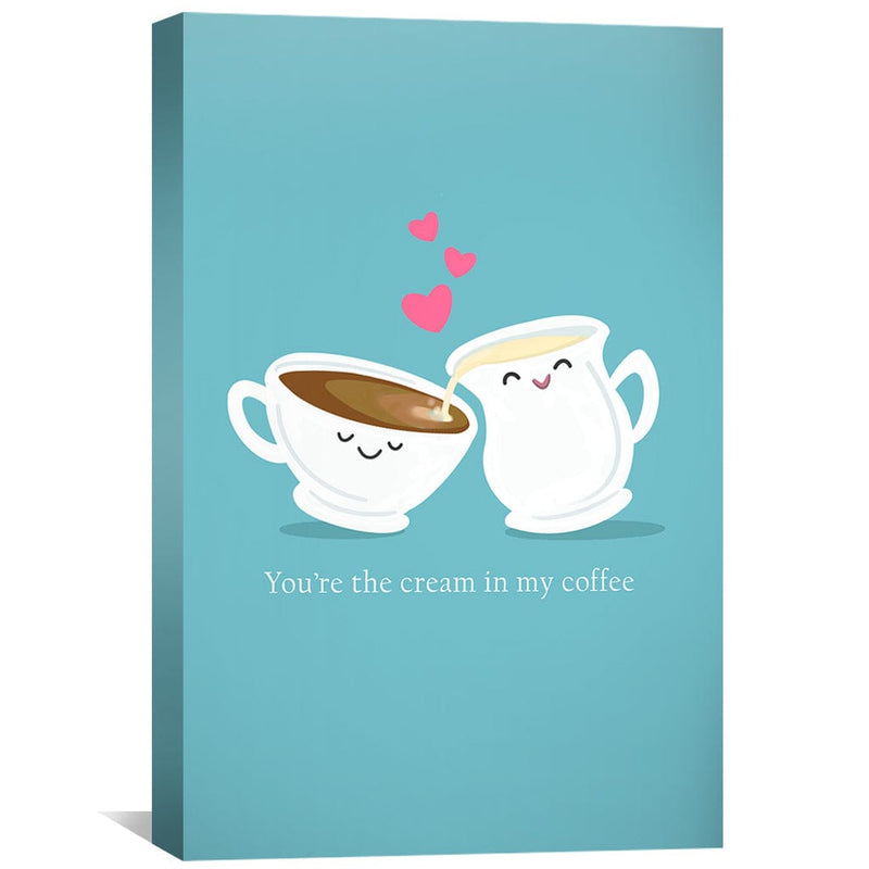 Coffee and Cream Love Canvas