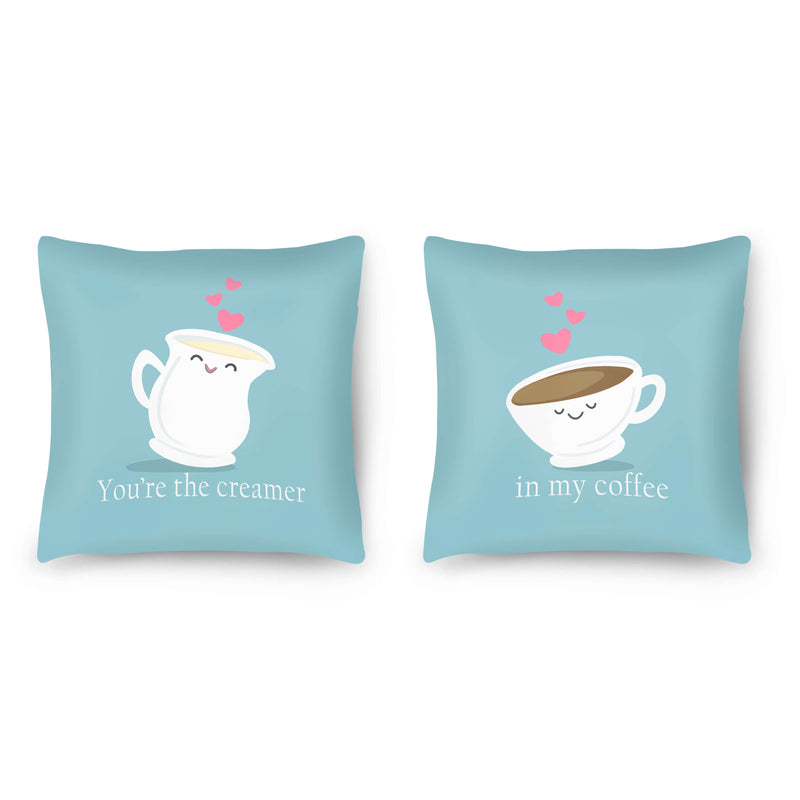 Coffee and Cream Love Cushion