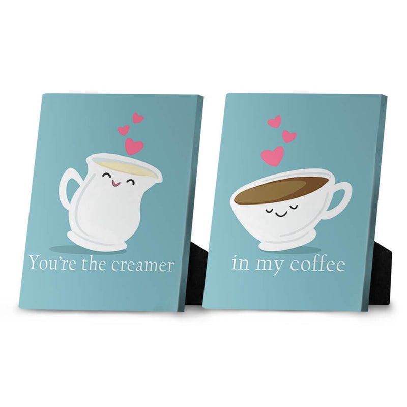 Coffee and Cream Love Desktop Canvas