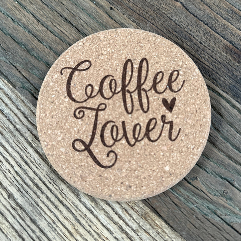 Coffee Lover Cork Coasters | Thick Cork Coaster | Various Designs