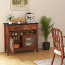Coffee Bar Cabinet with 2 Drawers and 1 Open Compartment-Brown by LJGDeals
