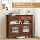 Coffee Bar Cabinet with 2 Drawers and 1 Open Compartment-Brown by LJGDeals