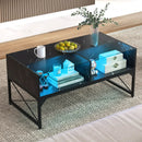 Center Table with Faux Marble and Tempered Glass Top by LJGDeals