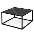 Modern Glass Square Coffee Table with Metal Frame for Living Room by LJGDeals