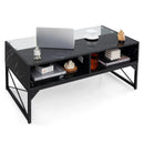 Center Table with Faux Marble and Tempered Glass Top by LJGDeals
