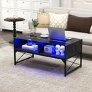 Center Table with Faux Marble and Tempered Glass Top by LJGDeals