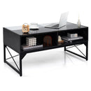 Center Table with Faux Marble and Tempered Glass Top by LJGDeals