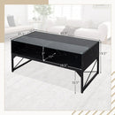 Center Table with Faux Marble and Tempered Glass Top by LJGDeals