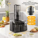 Cold Press Juicer with 5.3 Inches Feed Chute High Juice Yield and Reverse Function by LJGDeals