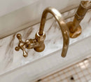 Unlacquered Brass Kitchen Faucet - 8" Bridge Faucet