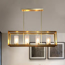 GobekUsa Colonial Gold Island Ceiling Light with Clear Glass and Metal Cage