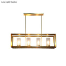 GobekUsa Colonial Gold Island Ceiling Light with Clear Glass and Metal Cage