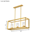 GobekUsa Colonial Gold Island Ceiling Light with Clear Glass and Metal Cage