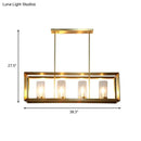 GobekUsa Colonial Gold Island Ceiling Light with Clear Glass and Metal Cage
