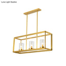 GobekUsa Colonial Gold Island Ceiling Light with Clear Glass and Metal Cage