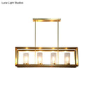 GobekUsa Colonial Gold Island Ceiling Light with Clear Glass and Metal Cage
