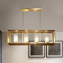 GobekUsa Colonial Gold Island Ceiling Light with Clear Glass and Metal Cage