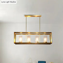 GobekUsa Colonial Gold Island Ceiling Light with Clear Glass and Metal Cage