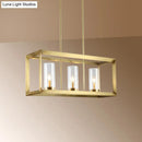 GobekUsa Colonial Gold Island Ceiling Light with Clear Glass and Metal Cage