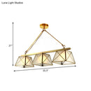 GobekUsa Colonial Style Opal Glass Pendant Light with Tapered Island Design - 3 Bulbs, Brass Finish