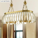 GobekUsa Gold Colonial Style Bubble Glass Pendant Ceiling Light for Kitchen with 10 Scallop Accented Heads