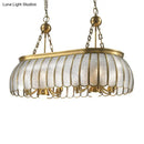 GobekUsa Gold Colonial Style Bubble Glass Pendant Ceiling Light for Kitchen with 10 Scallop Accented Heads