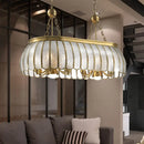 GobekUsa Gold Colonial Style Bubble Glass Pendant Ceiling Light for Kitchen with 10 Scallop Accented Heads