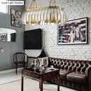 GobekUsa Gold Colonial Style Bubble Glass Pendant Ceiling Light for Kitchen with 10 Scallop Accented Heads