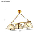 GobekUsa Colonial Style Opal Glass Pendant Light with Tapered Island Design - 3 Bulbs, Brass Finish