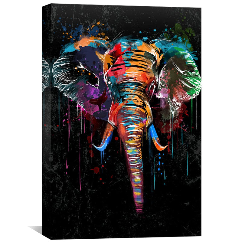 Color in the Dark Elephant Canvas