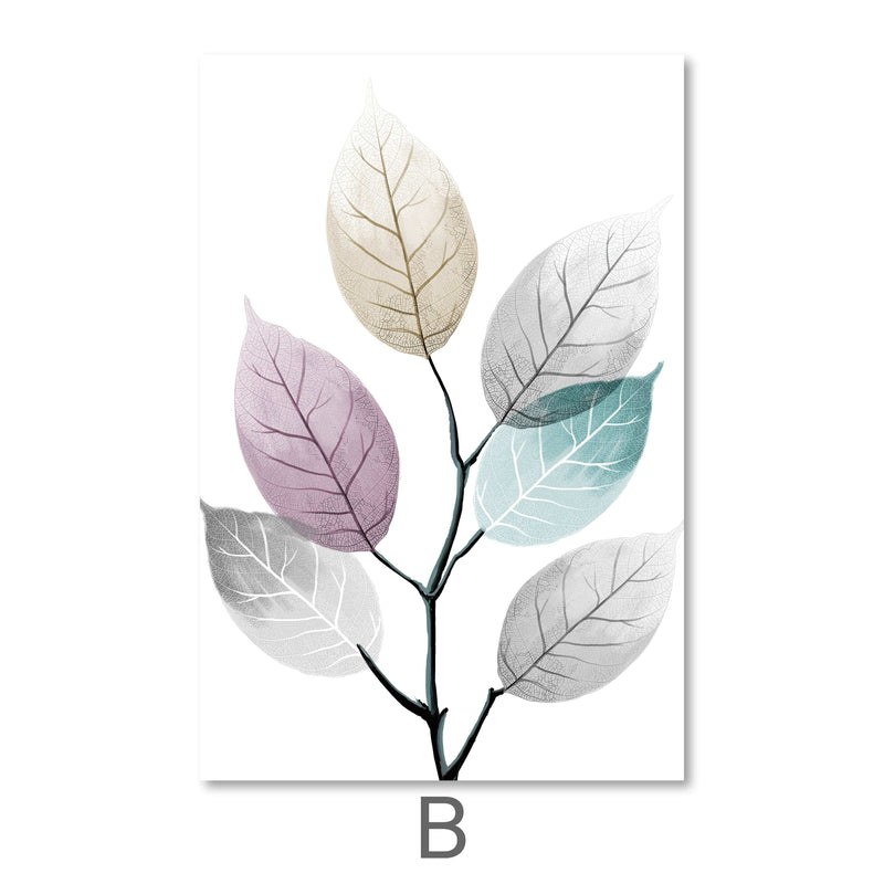 Color Splash Leaf Canvas