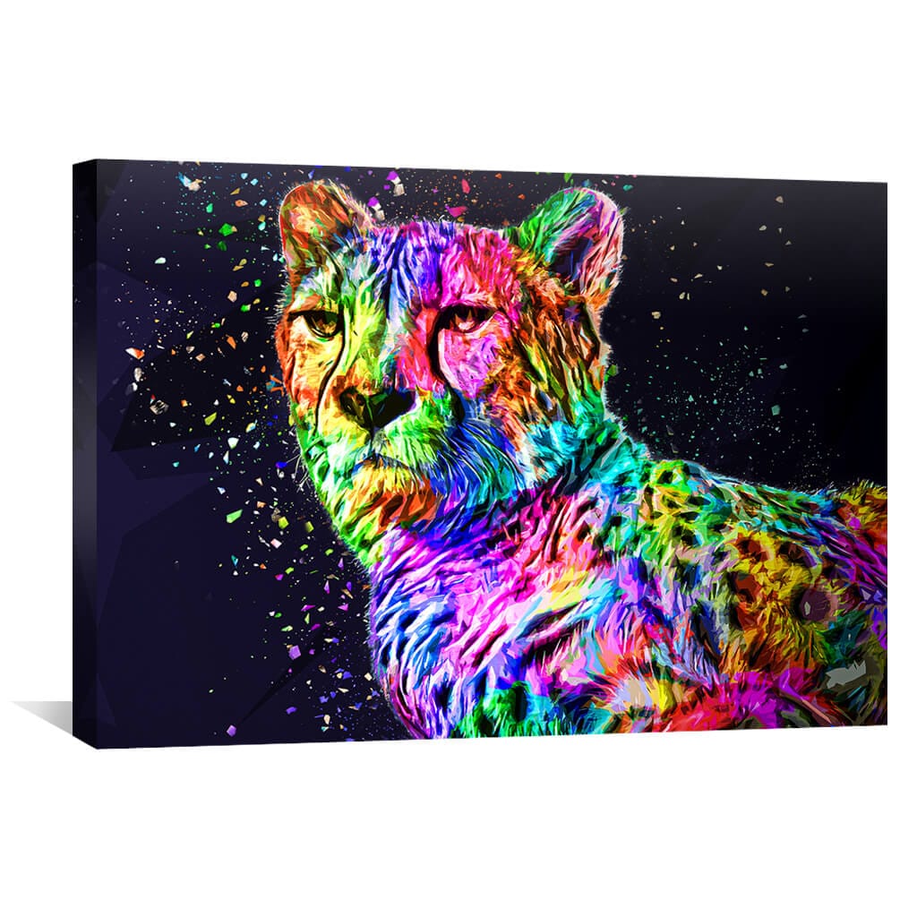 Colored Leopard Canvas, photo 2 of 7
